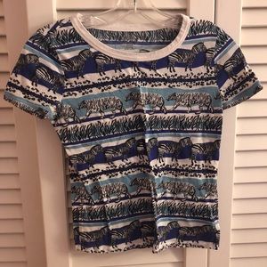 Urban Outfitters blue striped animal top